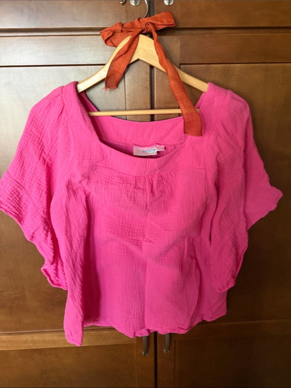 Magenta Women's Gauze Short-Sleeve Top